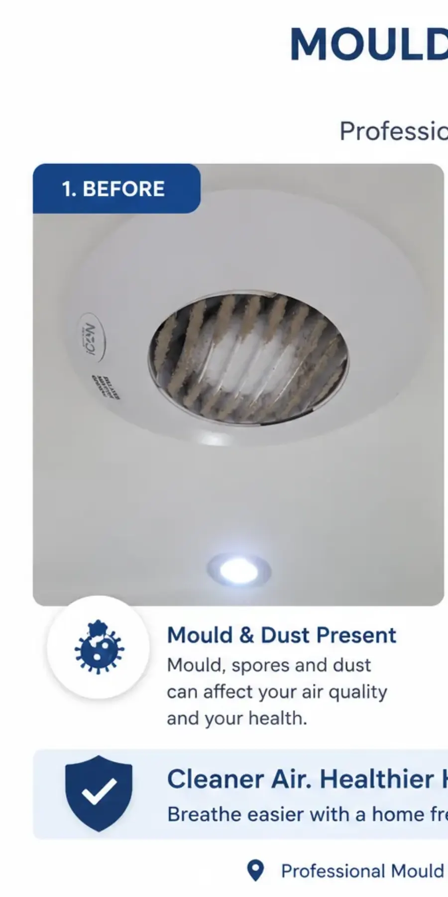 Blocked bathroom extractor before Derby ventilation cleaning